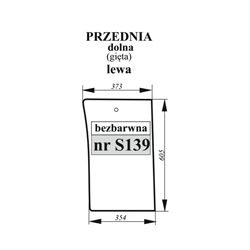 Szyba przednia dolna lewa gięta Fiat-347495636
