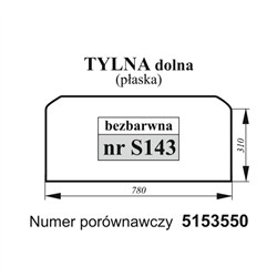 Szyba tylna dolna Fiat bezbarwna-347495637