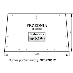 Szyba przednia Case płaska bezbarwna-347491088