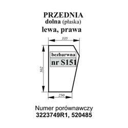 Szyba przednia dolna Case bezbarwna-347491089
