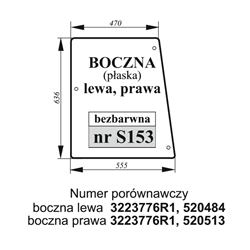 Szyba boczna Case bezbarwna płaska lewa/prawa-347495609