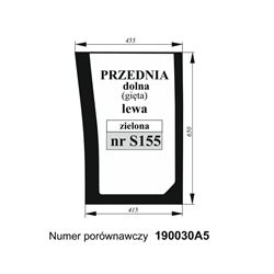 Szyba przednia lewa gięta zielona Case-347488931
