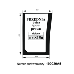 Szyba przednia Case gięta zielona prawa-347486379