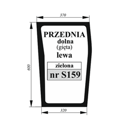 Szyba przednia dolna lewa zielona MF-347495661