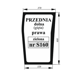 Szyba przednia dolna prawa MF zielona-347495660