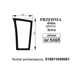 Szyba przednia dolna lewa zielona Fendt-347495632