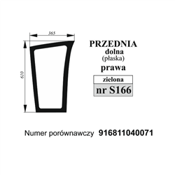 Szyba przednia dolna prawa Fendt płaska zielona-347495631