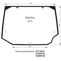 Szyba tylna Case gięta zielona-347494429