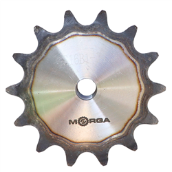 Koło zębate łańcuchowe hartowane z kołnierzem, piastą 16B-1 (R1 1) Z-14 średnica zewnętrzna - 125,7 mm MORGA-347518976