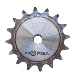 Koło zębate łańcuchowe hartowane z kołnierzem, piastą 16B-1 (R1 1) Z-16 średnica zewnętrzna - 141,8 mm MORGA-347914128