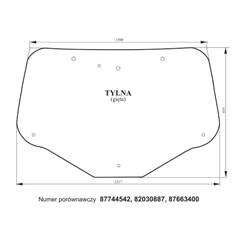 Szyba tylna zielona gięta New Holland Maxum-347494431