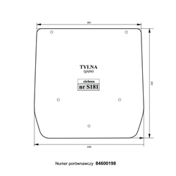 Szyba tylna Case, New Holland zielona gięta-347495611