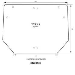 Szyba tylna Case Farmall gięta zielona-347494432
