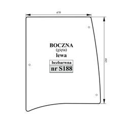 Szyba boczna lewa MTZ BELARUS gięta bezbarwna-347495669