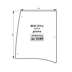 Szyba boczna prawa MTZ BELARUS gięta bezbarwna-347495670