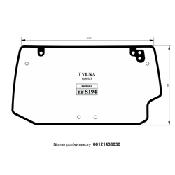 Szyba tylna Deutz-Fahr Lamborghini Same zielona gięta-347495625