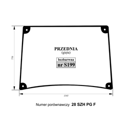 Szyba przednia gięta Farmtrac-347517181
