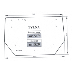 Szyba tylna Zetor Proxima zielona-347491577