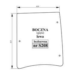 Szyba boczna lewa Farmer gięta bezbarwna-347498420
