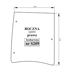 Szyba boczna prawa FARMER gięta , bezbarwna-347498421