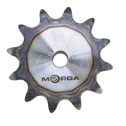 Koło zębate łańcuchowe hartowane z kołnierzem, piastą 20B-1 (R1 1.1/4) Z-12 średnica zewnętrzna - 137 mm MORGA-347519013
