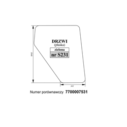 Szyba drzwi zielona Renault-347517315