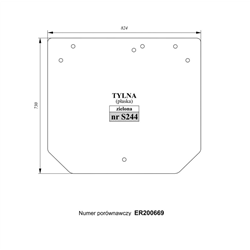 Szyba tylna zielona John Deere-347517304