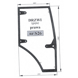 Szyba drzwi prawa Zetor Major-347491569
