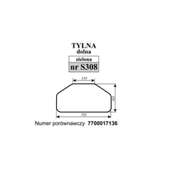 Szyba tylna dolna zielona Renault-347517246