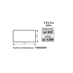 Szyba tylna dolna zielona Renault-347517247
