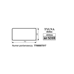 Szyba tylna dolna zielona Renault-347517248