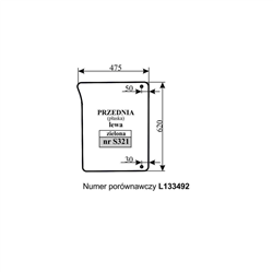 Szyba przednia lewa zielona John Deere-347517234