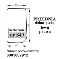 Szyba przednia dolna Renault 6005002912-347493163