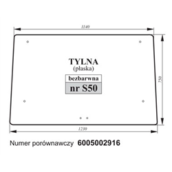 Szyba tylna płaska bezbarwna Renault-347493164