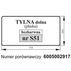 Szyba tylna dolna Reanult 6005002917-347751867