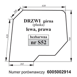Szyba drzwi górna Renault 6005002914-347493165