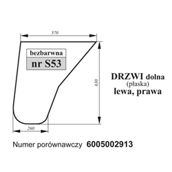 Szyba drzwi dolna Renault 6005002913 bezbarwna-347493167