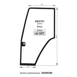 Szyba drzwi lewa Fiat 82000396-347493142