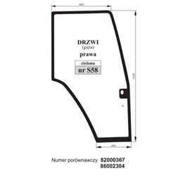 Szyba drzwi prawa Fiat 82000367 86002304-347493143
