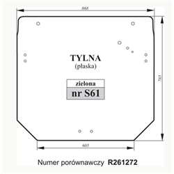 Szyba tylna zielona John Deere R261272-347493149