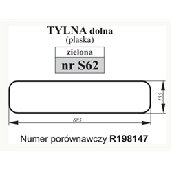 Szyba dolna zielona John Deere R198147-347493150