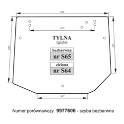 Szyba tylna zielona Landini-347493157