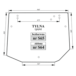 Szyba tylna gięta bezbarwna Landini 9977606-347495658