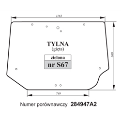Szyba tylna gięta zielona Case-347493131