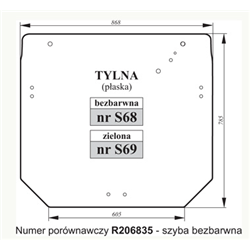 Szyba tylna John Deere bezbarwna R206835-347493144