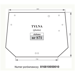 Szyba tylna zielona Fendt-347493136