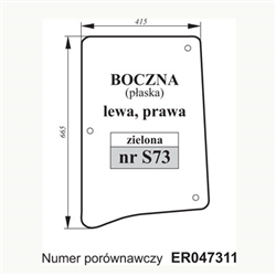 Szyba boczna John Deere ER047311 lewa , prawa-347493148