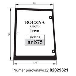 Szyba boczna lewa Case 82029321-347493129
