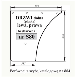 Szyba drzwi dolna FENDT lewa , prawa 247811030111-347493140