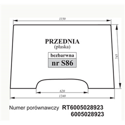 Szyba przednia John Deere 6005028923-347493151